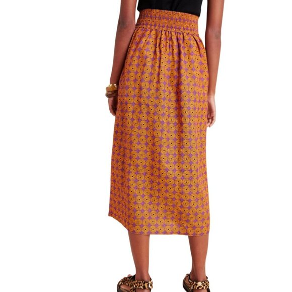 Corey Lynn Calter Women's XS Purple & Orange Floral Elastic/Button Maxi Skirt - Picture 2 of 15